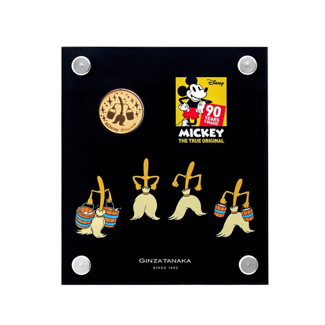 ＧＩＮＺＡ ＴＡＮＡＫＡ　ミッキーマウス９０周年デザイン　純金メダル　3ｇ