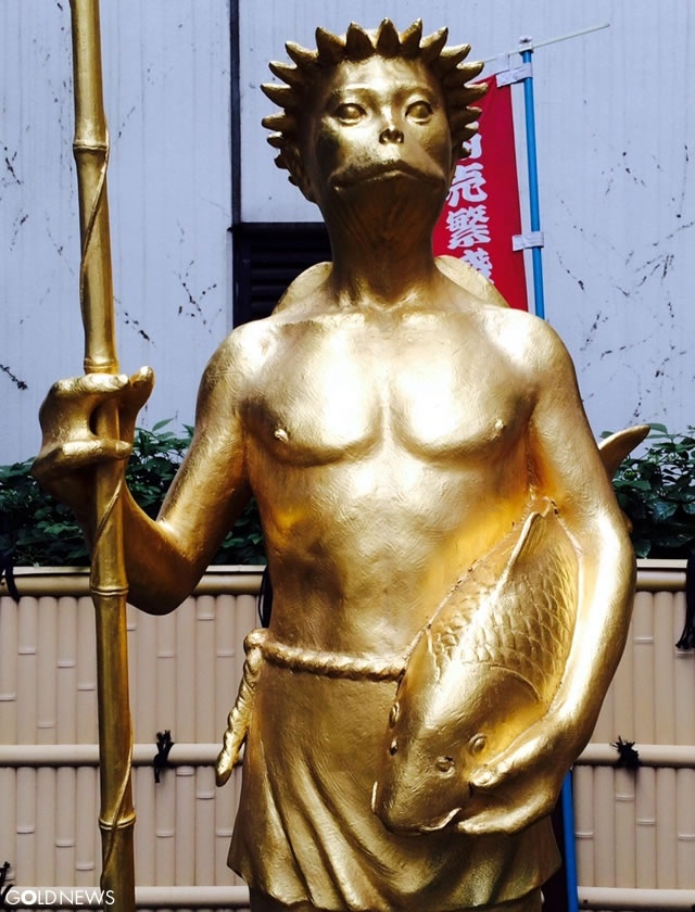 黄金のかっぱ河太郎像 東京 かっぱ橋道具街 ワンダーゴールド ゴールドフォトコーナー Goldnews ゴールドニュース